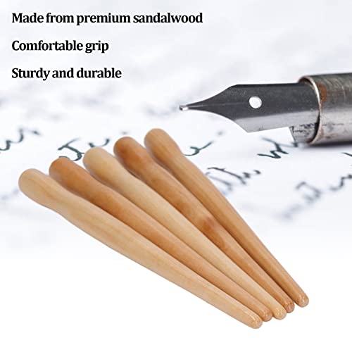 5 Portapennini In Legno Di Sandalo Per Calligrafia - 173mm, Per Pennini A Immersione, Mogano - Foto 9