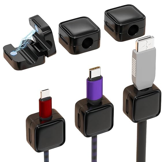 HR MALL 6 Pack Magnetic Cable Clips Cable Smooth Adjustable Cord Holder, Under Desk Cable Management, Adhesive Wire Holder Keeper Organizer for Home Office Desk Phone Car Wall Desktop Nightstand (B0D9DJCWCY) Amazon Price History, Amazon Price Tracker