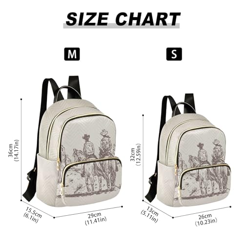 Image of Western Cowboy Quilted Backpack Purse for Women Fashion Small Backpack M | Shoulder Bag Travel Casual Daypack