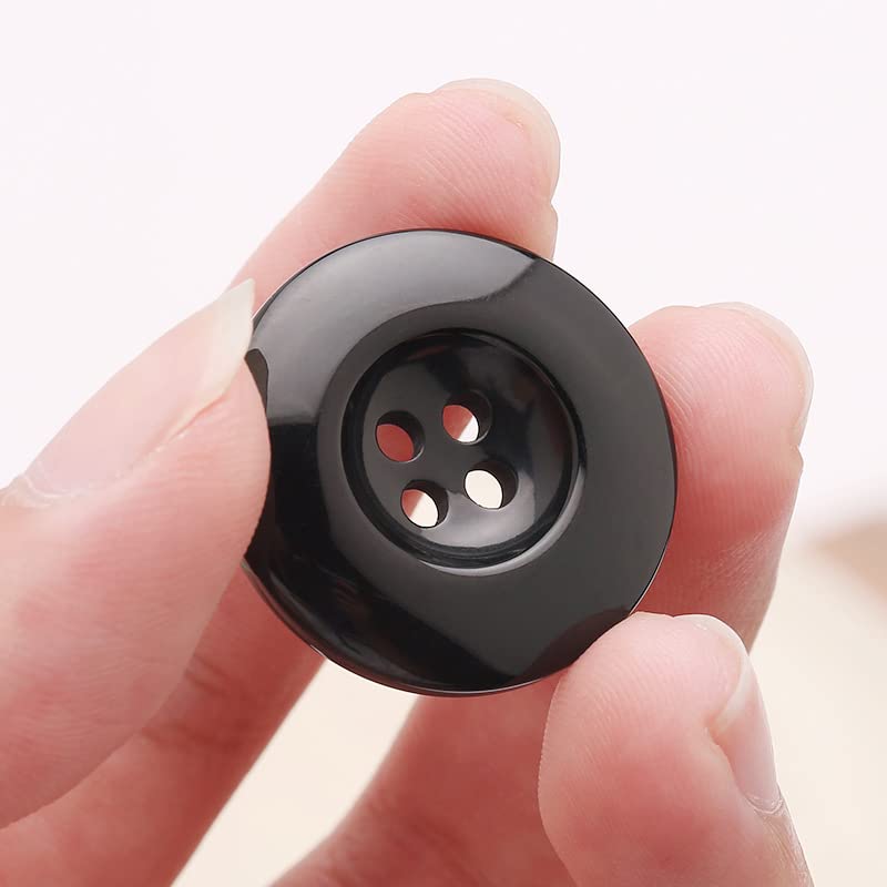 Lot De 10 Boutons En Résine En Forme De Rose Pour Couture Et Travaux Manuels, Noir , 18 Mm