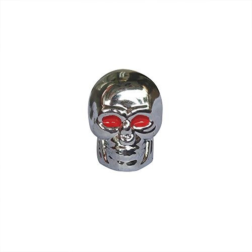 Xmomx Skull Style Shape Tires Valve Stem Caps Antirust Copper Core For Motorcycle Bike Car, 4 Pcs Black And 4 Pcs Silver (Total 8 Pcs) #TOP6