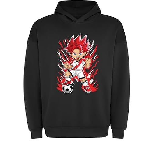 Ropa4 Sudadera Oversize con Capucha Goku Rayo Vallecano 25-26 (13- Sudadera Talla L)(Negra Manga Larga) | Ya disponible en tu tienda friki favorita! En mundofriki.es!