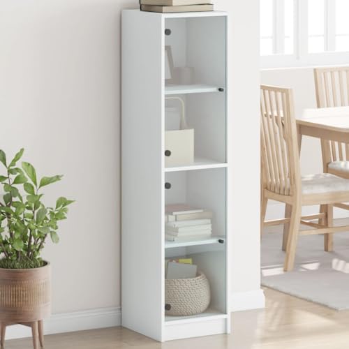 Mueble blanco estrecho de diseño con exclusivas puertas en S 3