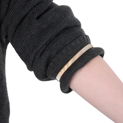 Azefnuhk 4Pcs Sleeve Garters for Women Men, Stretchy Metal Shirt Sleeve Holders, Adjustable Sleeves Bands, Anti-Slip Armbands for Women Men Hold Up Shirts Long Sleeves (Gold, Black) - Thumbnail 7