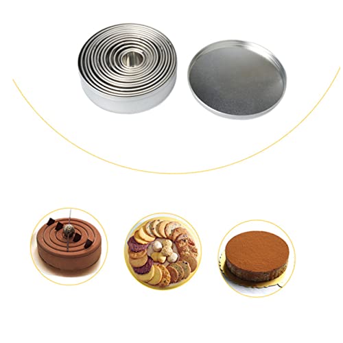 Mipcase 12 Peças Cortador De Biscoitos Redondo Moldes De Biscoitos Molde De Rosquinha Mousse Ferrame