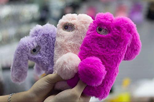 Shinetop Iphone 6 6S Fur Rabbit Case, Bling Diamond Luxury Cute Soft Warm Fluffy Rex Rabbit Fur Cover Winter Handmade Bunny Hair Plush With Crystal Bowknot Protective Case For Iphone 6 6S 4.7" #TOP3