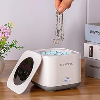 Mini Ultrasonic Cleaner, 180ML 43kHz Portable Professional Ultrasonic Jewelry Cleaner,5 Minutes One Button Cleaner Machine with Basket for Cleaning Jewelry,Silver,Rings,Coin