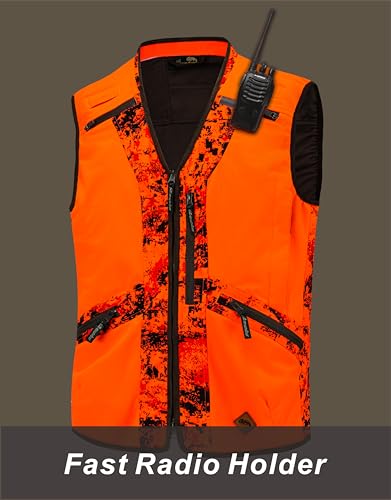 Image of Atenze Blaze Orange Camo Hunting Vest Jacket for Man
