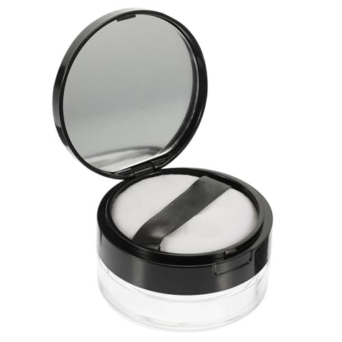 WOFASHPURET 1 Set Stylish Refillable Powder Box Portable Case with Puff Durable Airtight Holder for Loose Powder Blusher Foundation for Travel Everyday Use