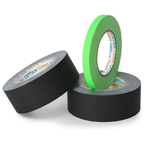 Black Gaffers Tape 2 inch X 30 Yard, Non-Reflective Gaffer Tape, No Residue, Hand Tear, Waterproof, Matte Gaffer Black Tape for Stages, Photography Cover