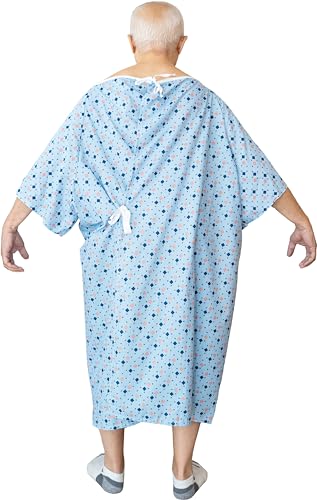 5XL Hospital Gown Oversized Hospital Gown Washable Patient Robe with Back Ties Reusable Big Size Hospital Gown - 3 Pack