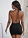 GORGLITTER Women's Backless Ruched Halter Bodycon Mini Dress Open Back Sexy Sleeveless Dresses Black Small