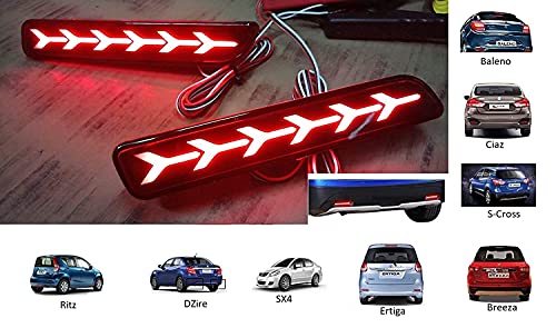 UBH ; Profession of Quality Car Reflector LED Brake 6 Arrow Design Light for Bumper Rear/Back Drl with Wiring