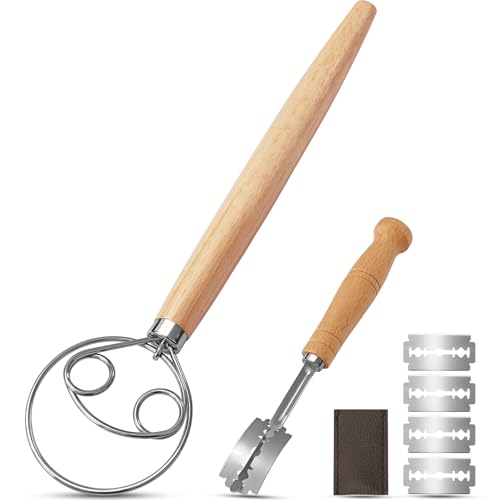 The Ultimate Guide To Sourdough Gift Ideas 9 Alltop danish dough whisk and bread lame set - dough mixer and bread scoring knife for easy mixing,cuts - essential sourdough making tool for novices & expert bakers