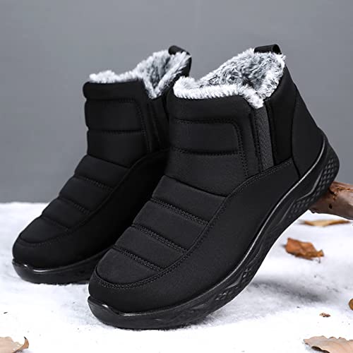 Kledbying Mens Size 12 Snowboard Boots Fashion Winter Men Snow Boots Flat Soft Non Slip Waterproof Uppers High Top Plush Warm #TOP3