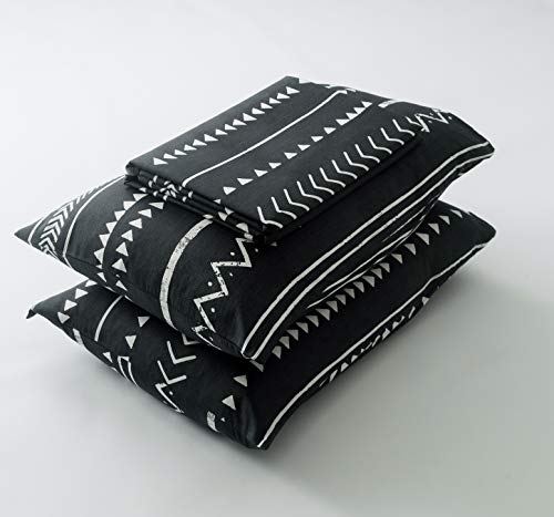 Susybao Black Aztec Duvet Cover King 100% Cotton Boho Geometric Pattern Duvet Cover Set 3 Pcs 1 White Bohemian Striped Duvet Cover With Zipper Ties 2 Pillowcases Luxury Soft Western Aztec Bedding Set #TOP6