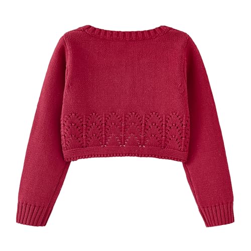 Flofallzique Girls Bolero Cardigan Button Open Front Knit Shrug Cropped Sweater2