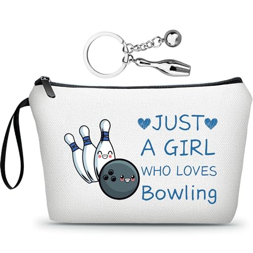 ARIOSEY Bowling Accessories for Women, Travel Makeup Bag with Keychain