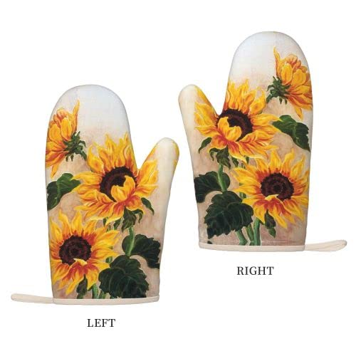 Earthish Sunflowers Oven Mitts Heat Resistant Oven Gloves Pot Holders With Quilted Liner Soft Cotton Lining Non-Slip Kitchen Oven Gloves For Bbq Baking Cooking Grilling #TOP1