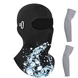 MigWoo Motorrad Sturmhaube Sommer Balaclava Set mit Arm Sleeves Atmungsaktive Sturmmaske für Herren Damen UV Schutz 50 Plus Kühltechnik Brillenlöcher Perfekt für Radfahren Touring Outdoor