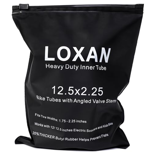 Loxan 2 Pack 12.5x2.25 Bike Inner Tubes Compatible with 12 and 12.5 inches Electric Scooters, 12 1/2 x 2 1/4 inch Replacement Bicycle Tubes with Angled Valve Stem for Electric Bike, E-Bike