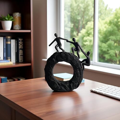 Abstract Sculptures - Living Room and Office Dynamic Climbing Wall Character Decoration, Black Statue 7x8x1.5 inches Elegant Black Home Decoration Gift Creativity - Image 2