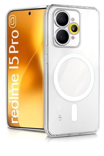Image of AEETZ Clear Back Case for Realme 15 Pro 5g, Hard PC Shockproof Transparent Back Cover Case Compatible with Mag-Safe, Anti-Yellowing (Realme 15 Pro 5g)