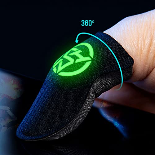 Lerpwige 2 peças luvas de dedo de jogo para jogos à prova de suor antiderrapante luva de dedo respir