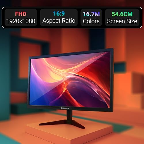 Image of ZEBSTER GV222, 22 Inch (54.6cm) LED Monitor, Dual HDMI & VGA Input, FHD 1920 x 1080, 250nits Brightness, 300000:1 Dynamic Contrast Ratio, 16.7M Colors, 16:9 Aspect Ratio, Wall Mountable