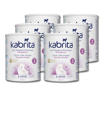 KABRITA | Ziegenmilch Folgemilch 6-12 Monate | Hochwertige Babynahrung - Baby Milch, nahrhaft* und sanft zum Babybauch | Inhalt: 800g Babynahrung-Milchpulver - 6x 800g