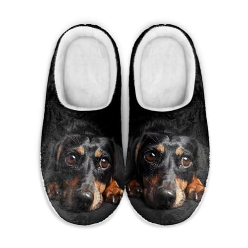 chaqlin Dog House Slipper Fuzzy Sandals Furry Womens Bedroom Flannel Fur Lined Anti Skid Thick Sole Slippers Outdoor