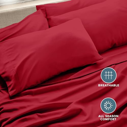 Image of Bare Home Microfiber King Size Pillowcases - 4 Pack, Red, 20x40