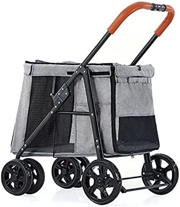Hundewagen Für Große Hunde Bis 30kg - Faltbarer Pet Buggy Grau