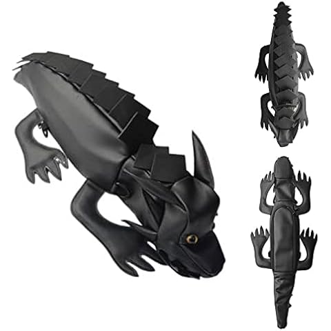Xbtianxia 3D Dragon Backpack,Realistic Black Dragon Backpack,Casual Daypack with Spikes and Tail Adult Teen Cute Dragon School Bag Cover