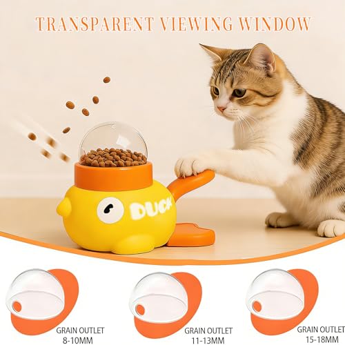 Image of Cat & Small Dog Interactive Treat Dispenser Toy, 2-in-1 Duck Shaped Slow Feeder, Mentally Stimulating Puzzle Toy, Reduces Bloating Anti-Gulping for Indoor Pets