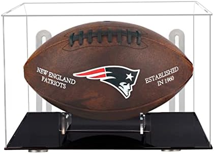 Ogeee Football Display Case,Self-Adhesive Wall-Hanging with Steel Brackets Hanger&Removable Interior Football Display Stand,Memorabilia Display Box Cases for Football or Memorial Sports Gloves