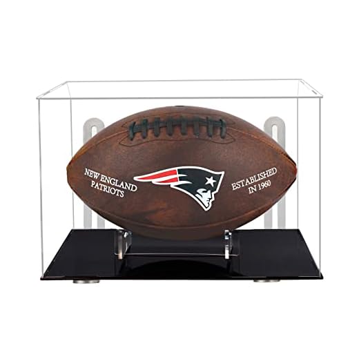 Ogeee Football Display Case,Self-Adhesive Wall-Hanging with Steel Brackets Hanger&Removable Interior Football Display Stand,Memorabilia Display Box Cases for Football or Memorial Sports Gloves