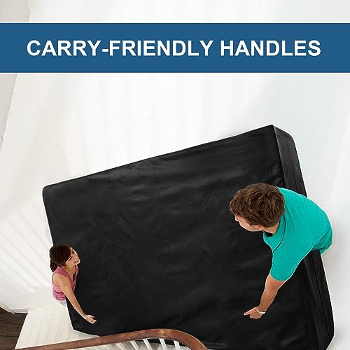 SPRINGSPIRIT Mattress Bag for Moving & Storage Full, Waterproof Mattress Bag with Zipper Closure and Strong Handles, Reusable Heavy Duty Mattress Moving Bag, Black by SPRINGSPIRIT - Image 5