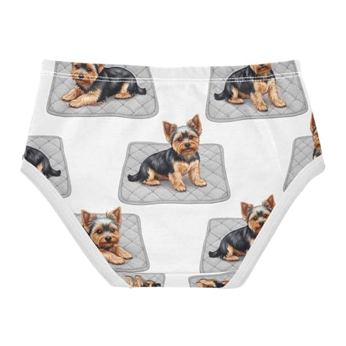 Toddler Panties, Cute Dogs Gray Cotton Underwear for Girls, 2–8 Years2