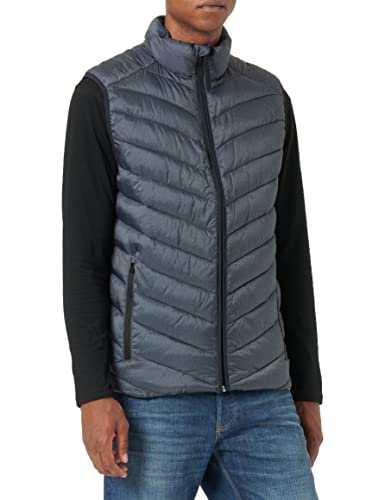 TOM TAILOR Herren Lightweight Stepptweste 1031473, 24267 - Grey Twill Structure, M – Ansicht 2
