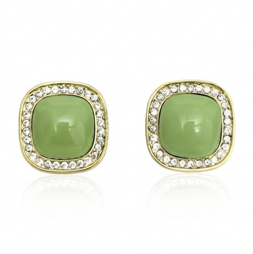 Image of ECLATS Green Stud Earrings for Girls and Women
