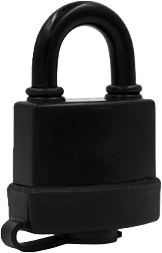 WXYZ Keyed Padlocks Black Steel Key Padlock, Outdoor Waterproof and Anti-Rust Anti-Theft Security Lock, 38x75mm, 50x88mm, 63x108mm, 3 Keys (Size : 63x108mm)