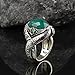 Emerald Stone Men Silver Ring, 925 Sterling Silver Emerald Gemstone Ring, Handmade Engraved Turkish Silver Ring with Natural Emerald Stone gifts for men handmade rings valentines day gifts for him