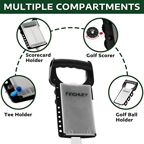 Golf Push Cart - Lightweight, Foldable 3-Wheel Golf Cart With Locking Foot Brake - Finchley #TOP2