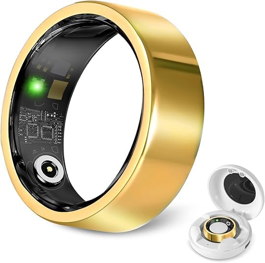 Smart Ring for Men Women, Fitness Tracker Health Ring with Sleep Monitoring, No APP Subscription, 10-Day Battery Life, Stress/Heart Rate/Women's Health Tracker, Android & iOS Compatible, Gold-image-42