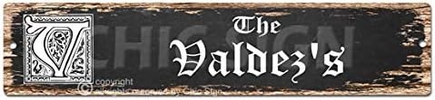 Letrero de placa con nombre de familia de The VALDEZ, estilo vintage, rústico, para playa, bar, pub, cafetería, restaurante, tienda, hogar,