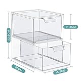 Hniuyun 2 Pack Stackable Makeup Organizer Drawers, Clear Acrylic Storage Box with Handles for Bathroom Vanity Countertop Kitchen Cabinet Undersink, and Pantry Organization - Image 3