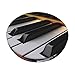 Piano Key Print Round Stool Covers Velvet Seat Covers Elastic Washable Bar Chair Cover for Dining Room Office Salon