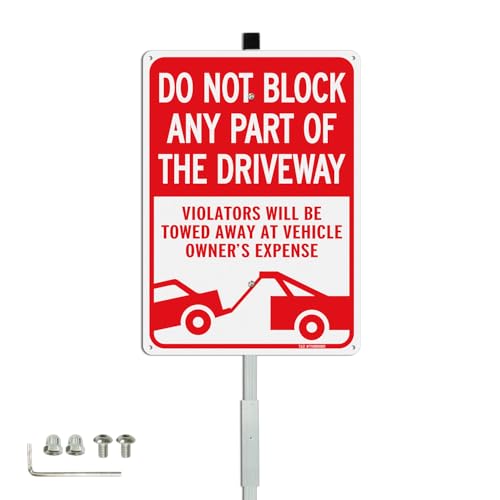 Panneau Do Not Block Any Part Of The Driveway pour empêcher le blocage des allées privées