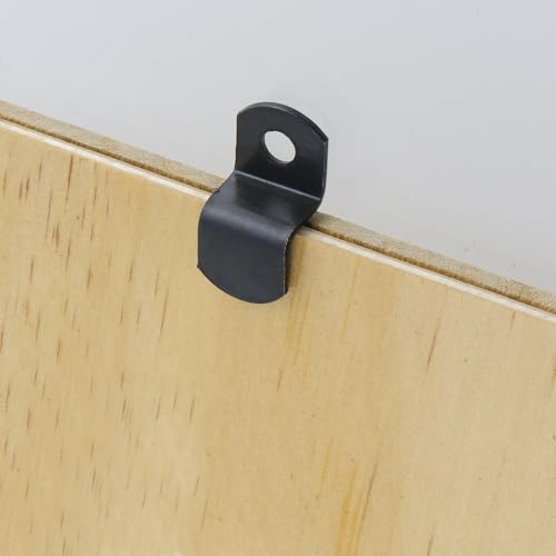Image of T Tulead 3 /8-Inch Canvas Clips for Picture Framing, Black Offset Clips Canvas Mirror Clamps Clip Pack of 20 with Screws